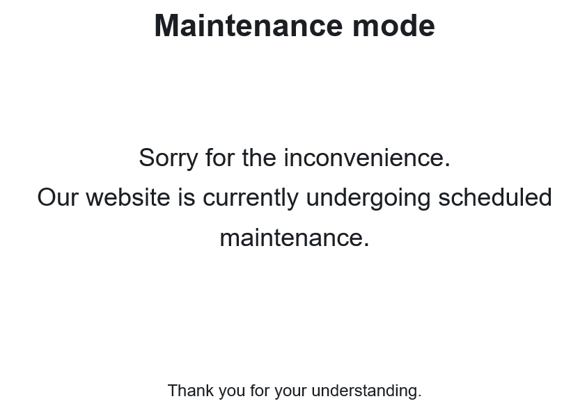 Maintenance mode